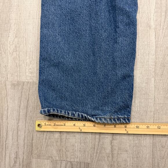 Carhartt Relaxed Fit Straight Leg Flannel Lined Jeans Men's 38x34 Blue Workwear - Picture 8 of 9